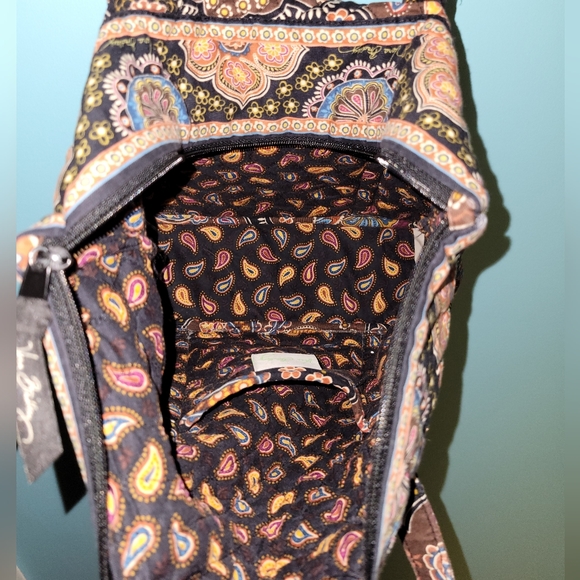 Vera Bradley Brown Kensington Paisley Shoulder Purse - Picture 6 of 8